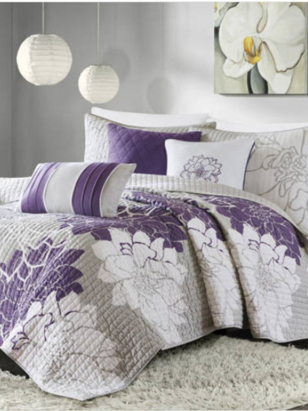 Home Essence Jane 6 Piece Cotton Quilted Coverlet Set